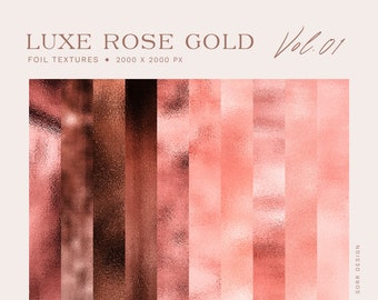 10 lyxiga digitala texturer i roséguld, roséguldfolie, design, metalliskt, digitalt papper, guld, texturer, bakgrund, guldfolie, folie