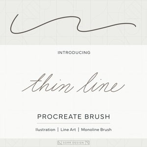 Procreate Brush | Thin Line - Brush for iPad & Procreate, iPad Lettering - Monoline Brush - Illustration Brush - Line Art Brush