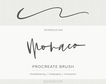 Procreate Brush | Monaco - Brush for iPad & Procreate, iPad Lettering - Modern Calligraphy Brush - Brush Lettering - Digital Calligraphy