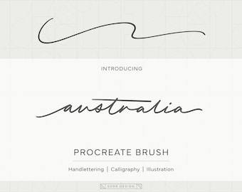 Procreate Brush | Australia - Brush for iPad & Procreate, iPad Lettering - Modern Calligraphy Brush - Brush Lettering - Digital Calligraphy