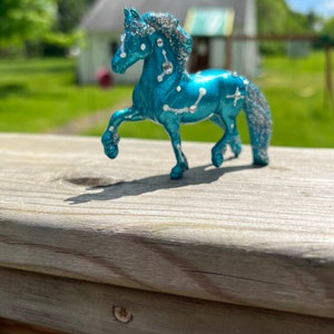 Custom Celestial Teal Breyer with Rhinestones
