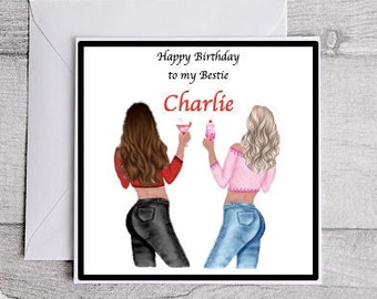 Best Friend Card for any occassion fully personalised .....any wording you require ..other designes avaliable  buy 5 get 6th one FREE