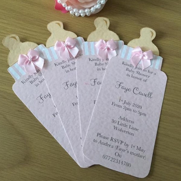 Cute Baby Shower Bottle Invites..LOW POSTAGE only pay ONCE no matter how many you buy