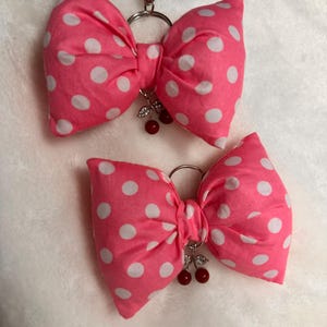Puffy Bow Key Ring | Handmade Bow Keychain | Cute Bag Charm | Girly Gift | Trendy Ribbon Bow Keyring | Custom Color Bow Charm | Bag Charm