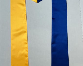 Blank Two-Tone Satin Graduation Stole: Ceremonies, Fraternities, Choirs, Organizational Celebrations, Keepsake or Gifts
