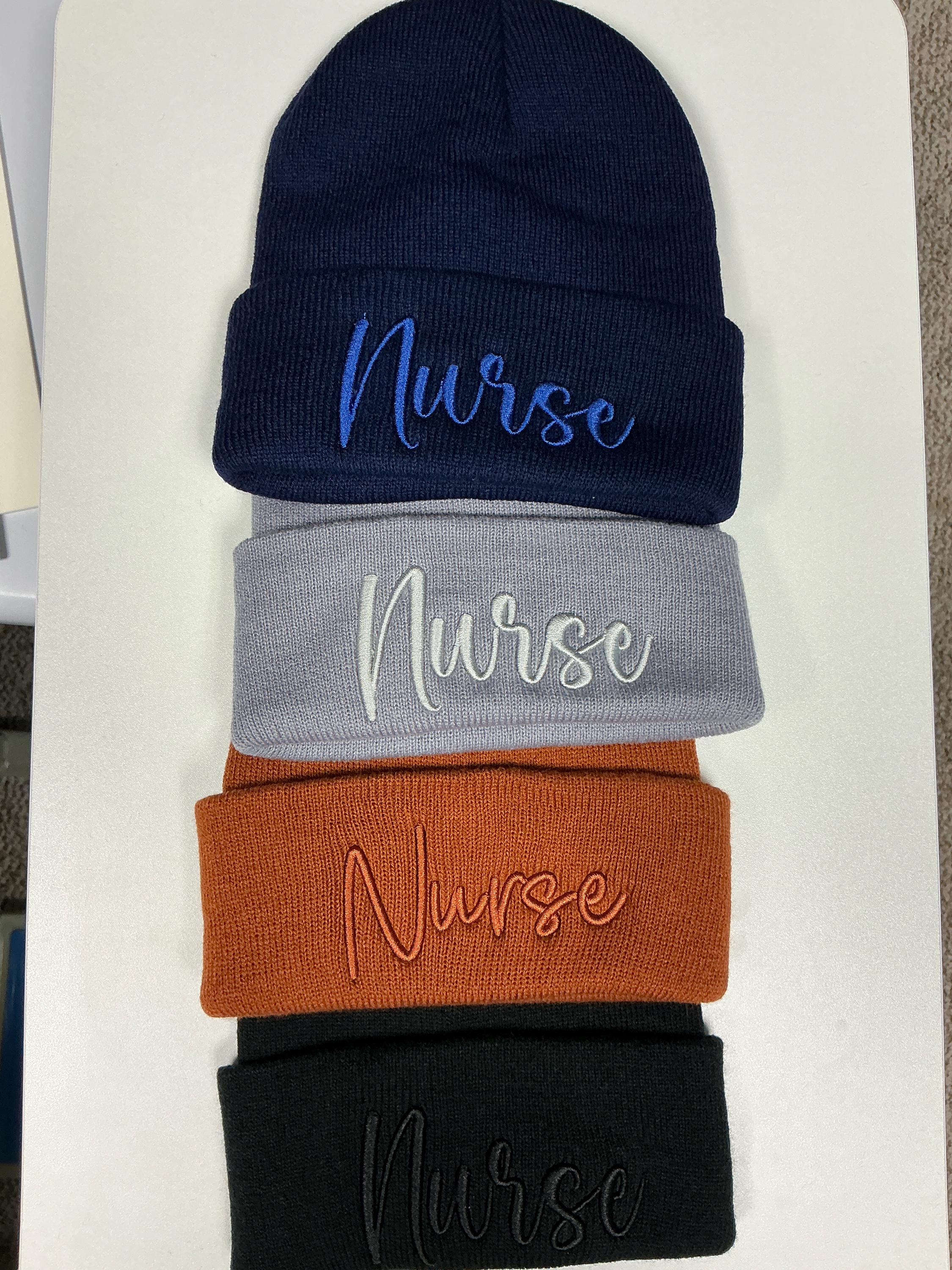 ER Nurse Beanie Blue design with Logo, Blue,‎ Pink, Black and Clear rhinestones ER Nurse Beanie Blue design with Logo, Blue, Pink, Black and  main image 2