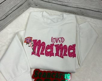 Personalized Embroidered Mama Sweatshirt: Custom Name Sleeve