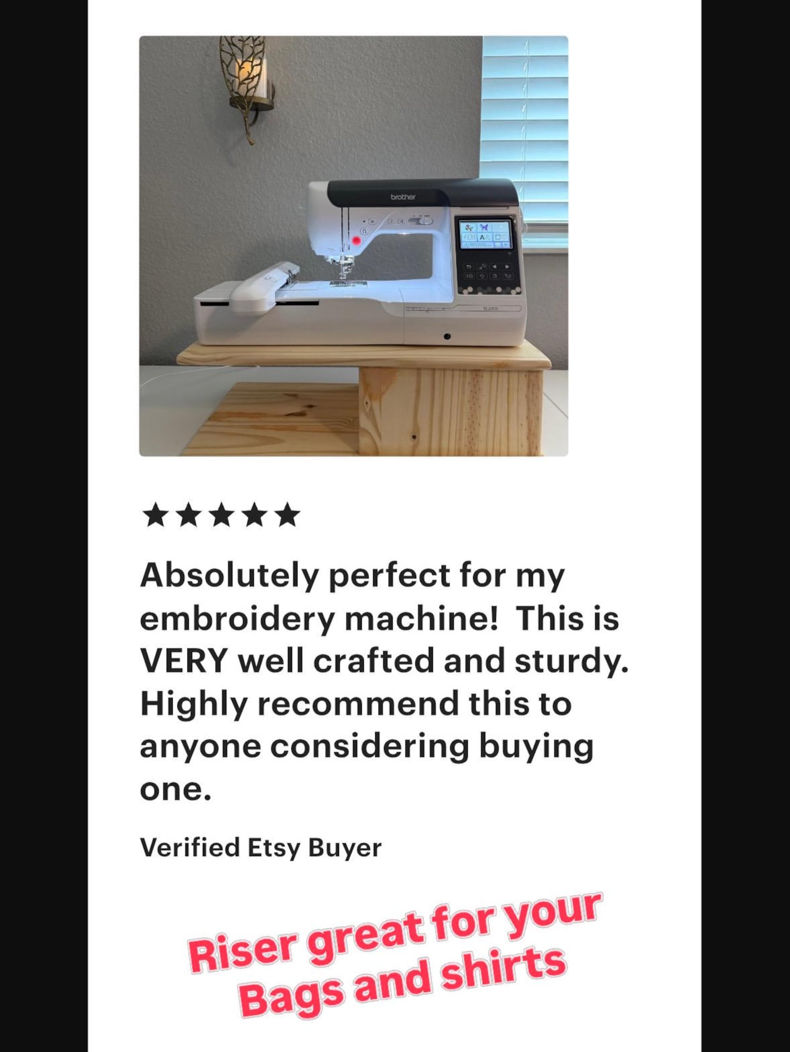 Pattern For Riser For Embroidery Machine Solid Pine Embroidery Machine Riser Stand | Sewing Craft Table Platform ...