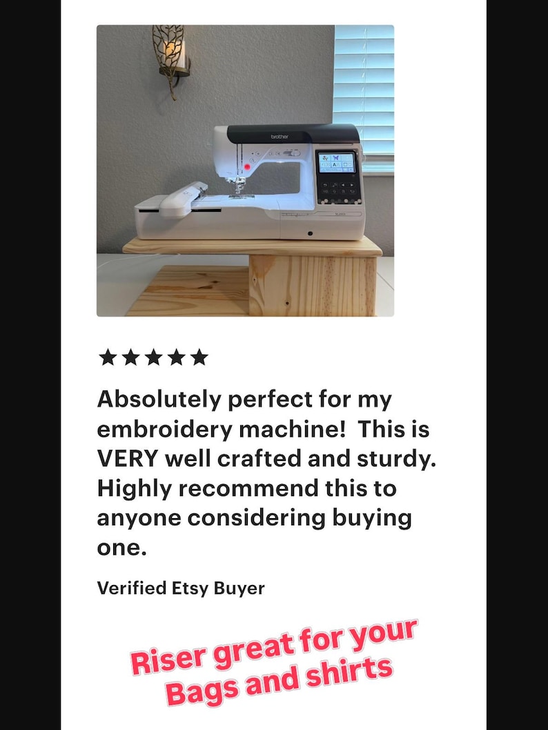 Wood Sewing Machine Riser Solid Pine Embroidery Machine Riser Stand | Sewing Craft Table Platform ...