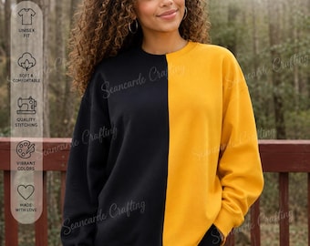 Custom Two-Tone Color Block Sweatshirt | Blank Apparel for Embroidery, Appliqué