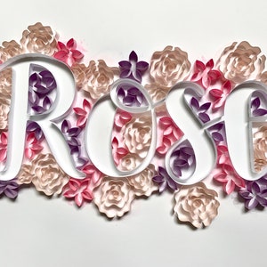 Custom Name Frame, Flower Name, Nursery Art, Custom Name Wall Art, Girls Birthday Art, Bedroom Wall Art, Baby Shower Gift