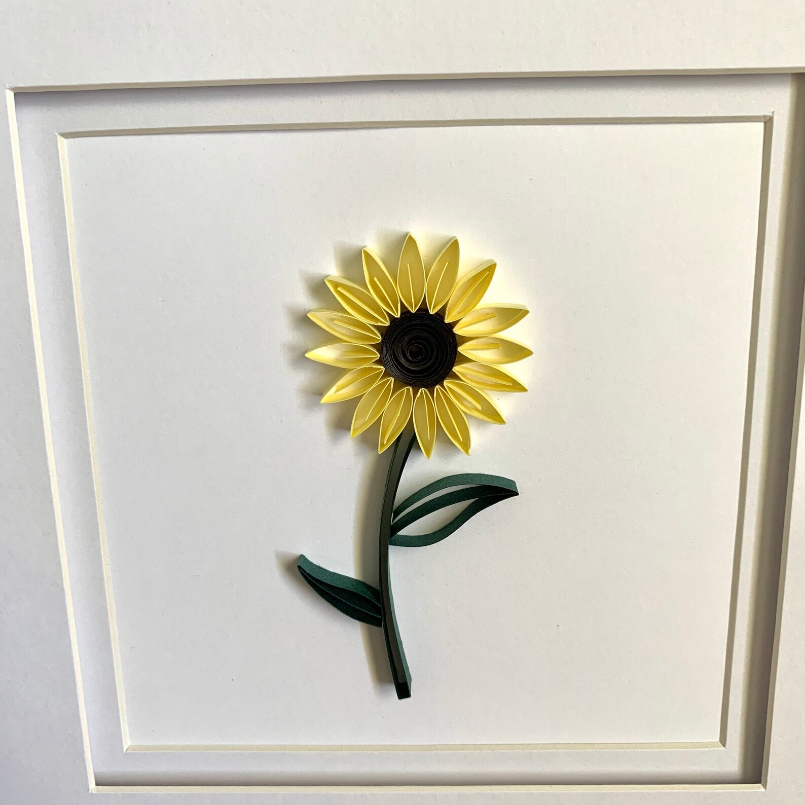 Quilled Sunflower Yellow Sunflower Framed Sunflower Art Etsy