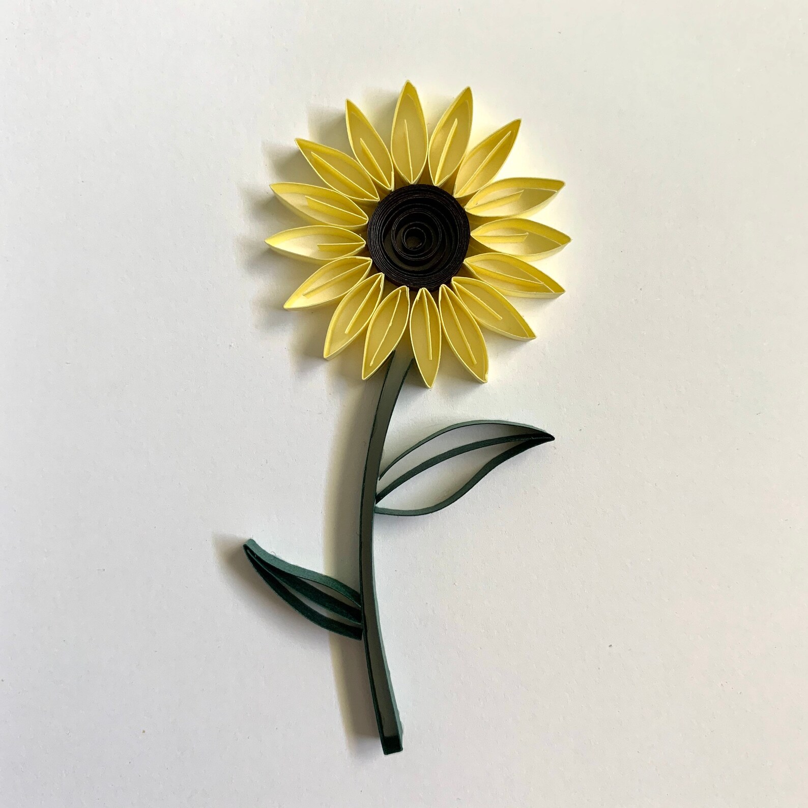 Quilled Sunflower Yellow Sunflower Framed Sunflower Art Etsy