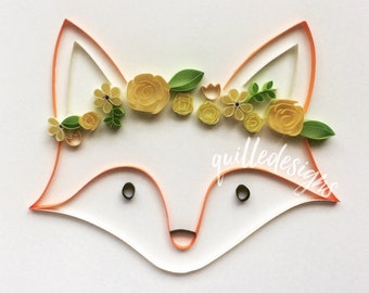 Flower Crown Fox, Wall Art, Summer Art, Framed Art, Summer Birthday, Birthday Gift, Nursery Gift, Flower Crowns, Cat