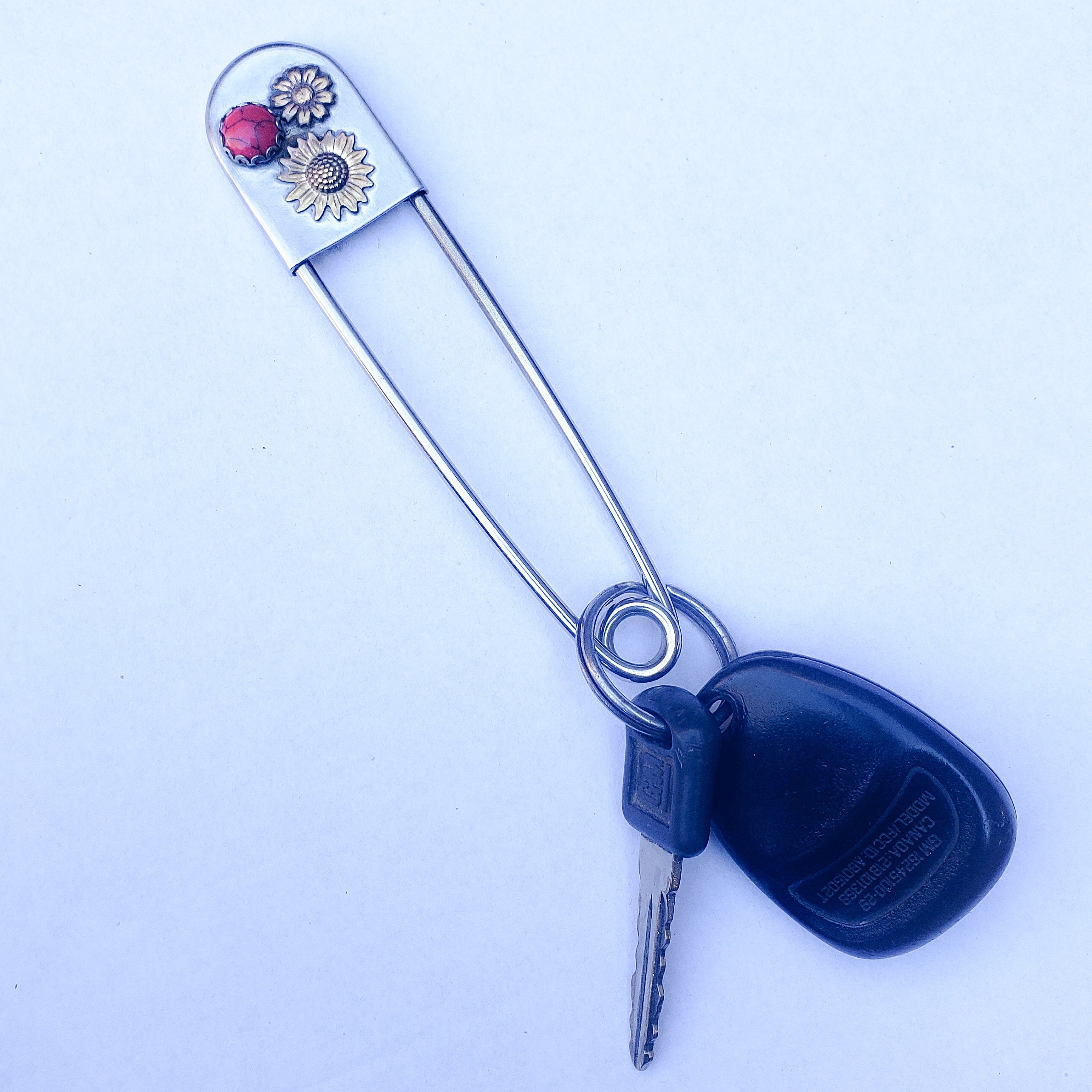 Jumbo Safety Pin Keychain Etsy