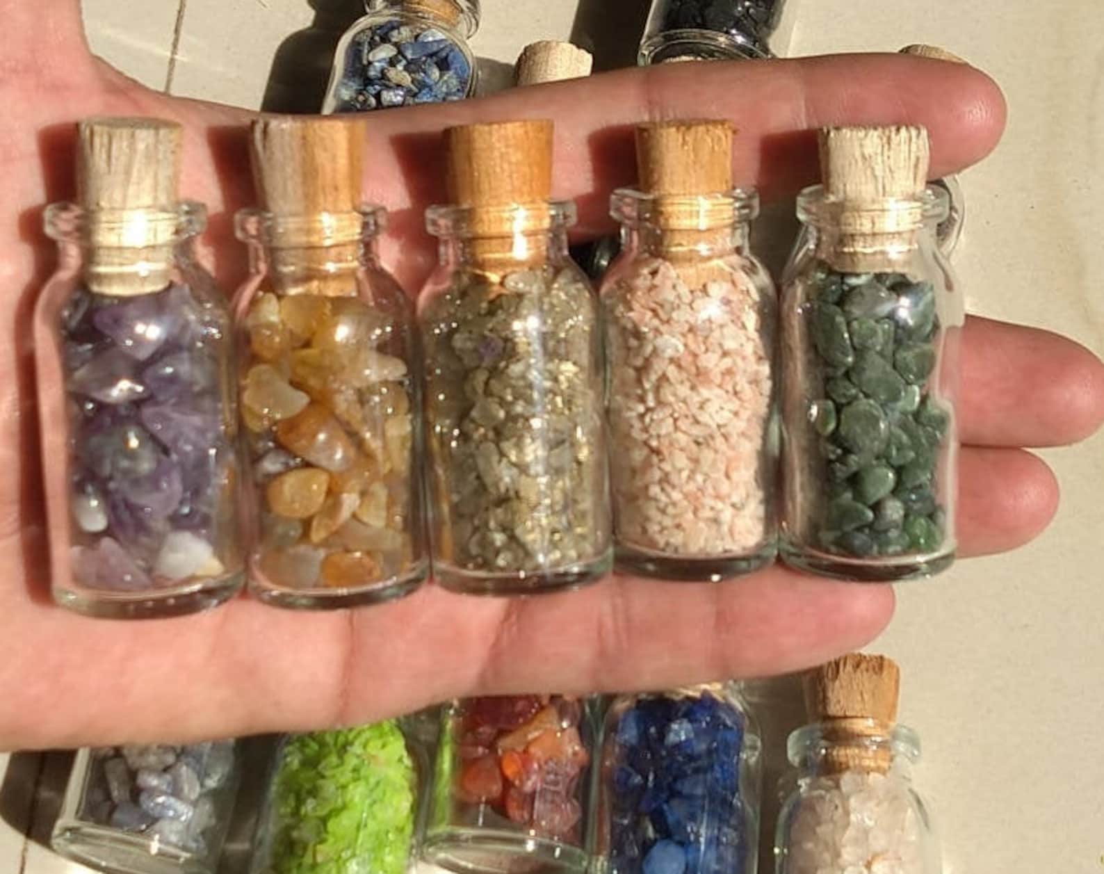Gemstone Crystal Bottle Stone Bottle Set 26Diffrent stone Etsy