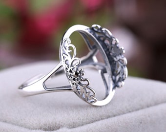 925 Sterling Silver Ring Blank ,Vintage Silver Ring Base,Oval Blank (JT02)For Jewelry Making Supplies