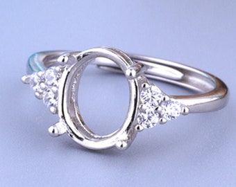 Ring Blank 5×7mm 6×8mm 7×9mm 8×10mm Long-Lasting White Gold Plated Oval Ring Blank (JT032)For Jewelry Making Supplies