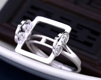 Ring Blank 8×8mm 9×9mm 10mm/11mm/12mm/13mm/14mm/15mm Rectangle Ring Base Ring Setting For Jewelry Making Supplies(JT047)