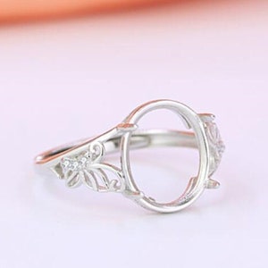 Ring Blank 7×9mm 8×8mm 8×10mm 9×9mm 9×13mm 10×12mm 11×11mm 925 Sterling Silver Ring Setting Ring Base For Jewelry Making Supplies(JT80)