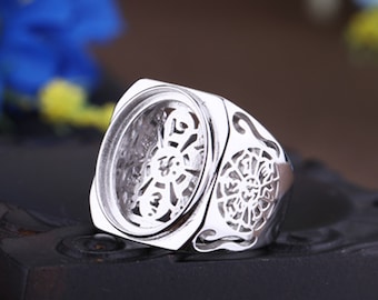 Mens Ring Blank 10×13mm 11×14mm 11×15mm 13×18mm 14×18mm Long-Lasting White Gold Plated ,Oval Ring Base Ring Setting (JT22)