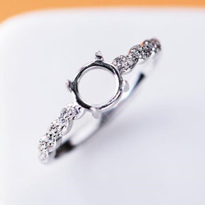 Ring Blank 6mm/7mm/8mm/9mm/10mm/11mm/12mm White Gold Plated,Adjustable Ring Setting (JT82)