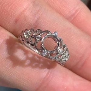 6×6mm Sterling Silver Ring Blank  Long-Lasting White Gold Plated Ring Base Ring Setting For Jewelry Making Supplies (JT159)