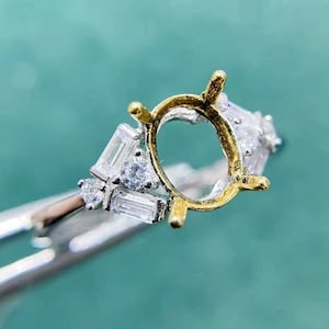 6×8mm High quality 925 Sterling Silver Ring Blank Adjustable Ring Base,Cabochon Ring Setting For Jewelry Making Supplies (JT0114)