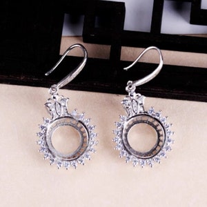 925 Sterling Silver Earring Blank 13×13mm Circle Blank Earring Base  Silver Earring Setting (ET21)For Jewelry Making Supplies