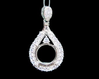 925 Silver Pendant Blank 6.5×6.5mm 8×8mm 9×9mm White Gold and Pendant Base (DZ065)