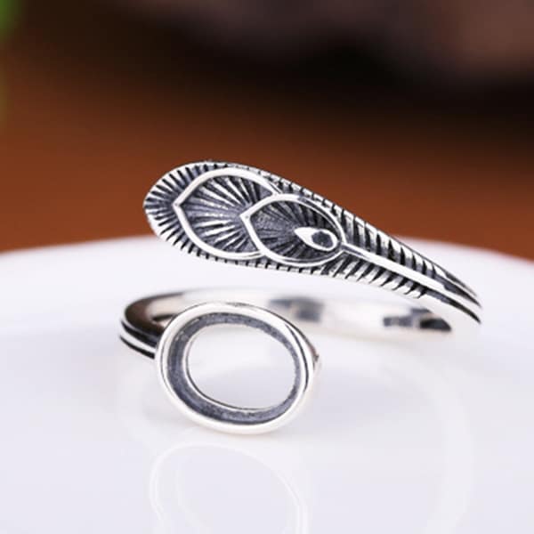 Ring Blank 6×8mm Vintage Silver Ring Blank,Ring Base,,Antique Style (JT061)