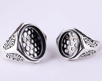 Mens Ring Blank 11×14mm 14×18mm Vintage Silver Ring Blank,Ring Setting Oval blank (JT169)For Jewelry Making Supplies