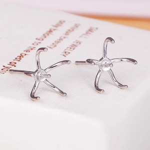 Sterling Silver Earring Blank: Irregular Earring Base (ET038)