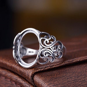 925 Silver Ring Blank (11×14mm/12×16mm) Vintage Silver Ring Blank,Antique Style Ring Base (JT022)For Jewelry Making Supplies