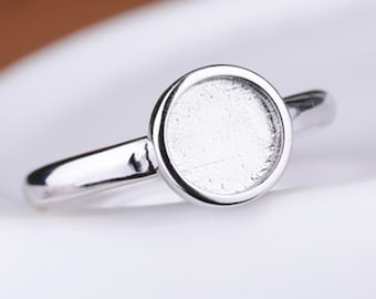 Ring Blank 6×6mm 7×7mm/8×8mm/9×9mm/10×10mm/11×11mm/12×12mm Adjustable Ring Base,Cabochon Ring Setting For Jewelry Making Supplies(JT026)