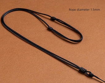 1.5mm/2mm/3mm Semi-Finished Necklace Rope Black Waxed Leather Rope 58cm Adjustable Length For Jewelry Making (XL83)