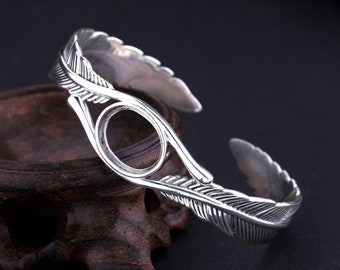 Bracelet Blank 12x17mm 13x16mm Feather Bracelet Base,Adjustable Oval Cabochon Bracelet Setting For Jewelry Making Supplies(SZ012)