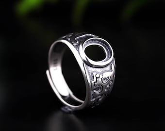 Mens Ring Blank 7×9mm 8×10mm Vintage Silver Ring Blank,Ring Base Antique Style Ring Setting (JT174)