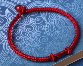 Red Handmade Braided bracelet for men and women,red rope bracelet braided rope bracelet, lucky knots bracelet Handmade Supplies (SS004)