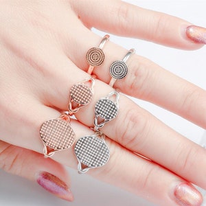 Anello regolabile in argento sterling: placcato in oro bianco e oro rosa