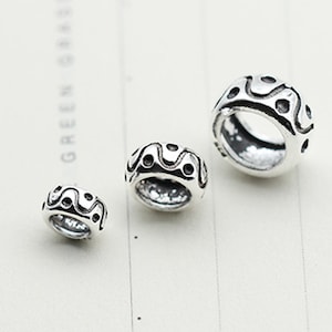 Genuine 925 Sterling Silver Spacer Beads,Tube Beads,Slice Spacer Beads for Jewelry Making Findings (GZ12)