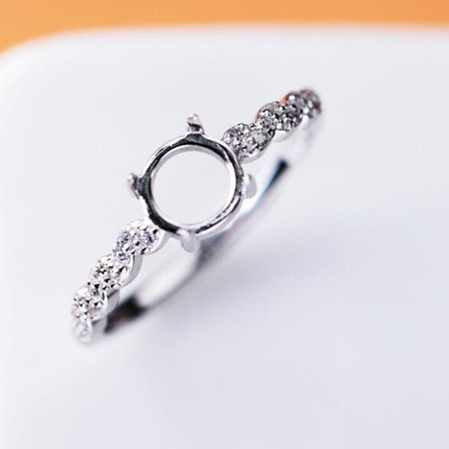 Ring Blank 6mm/7mm/8mm/9mm/10mm/11mm/12mm White Gold Plated,Adjustable Ring Setting (JT82)For Jewelry Making Supplies