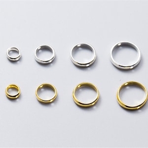 925 Sterling Silver Round Bead Frame Charm Findings,Gold Plated Circle Spacer for Jewelry Making (PJ18)