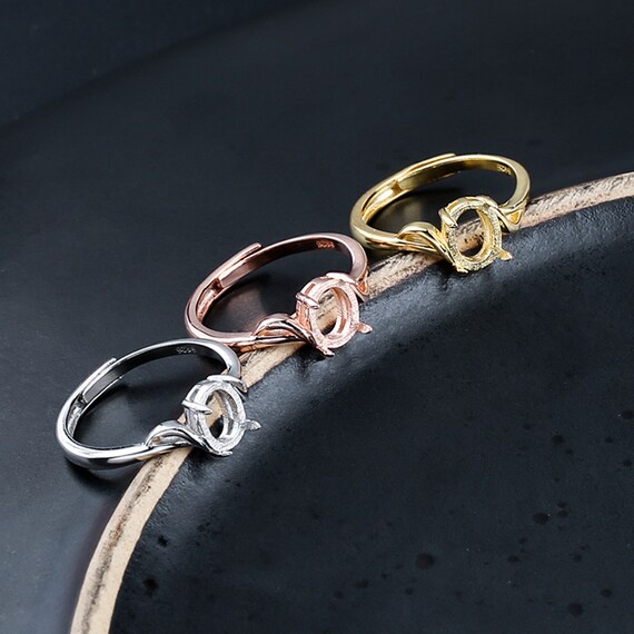 Ring Blank 3×5mm 4×6mm 5×7mm Base,white Gold Plated