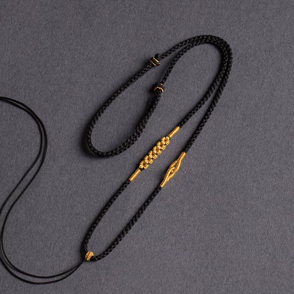 Semi-FinishedBraided Necklace Cord: Adjustable Length, Handmade Rope (60-65cm, about 2.5mm Diameter)(XL53)