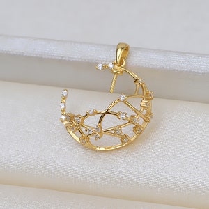 Pendant Blank Sterling Silver Pendant Base ,White Gold Plated Pendant Blanks (DZ015)For Jewelry Making Supplies