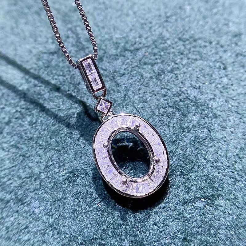 6×8mm High Quality 925 Sterling Silver 18K Gold Pendant