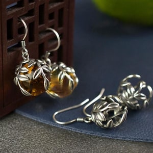 925 Sterling Silver Earring Base Vintage Silver Earring Setting fit for 10mm to 13mm round beads (ET31)For Jewelry Making Supplies