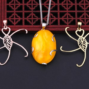 Pendant Blank Pendant Base, Various Shapes Pendant Setting,Claw Prong Pendant Blank For Jewelry Making Supplies(DZ14)