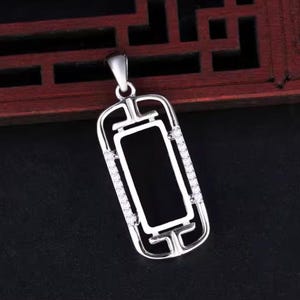 Ciondolo rettangolare in argento sterling 925, 8×16 mm, per la creazione di gioielli (DZ112)